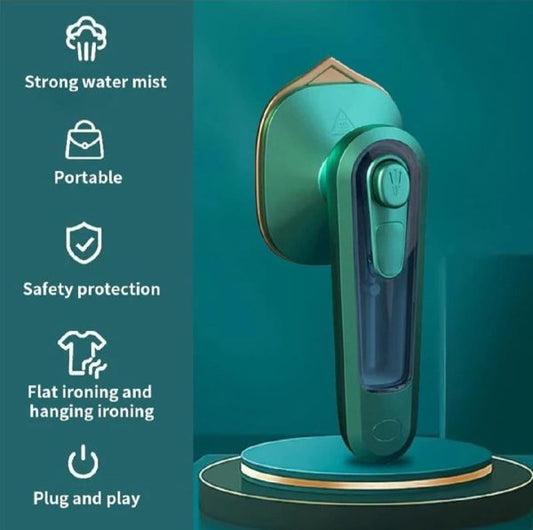 Portable Mini Electric Steam Iron - Handheld Garment Steamer 40W Ceramic Soleplate - Travel Friendly 80ml Tank
